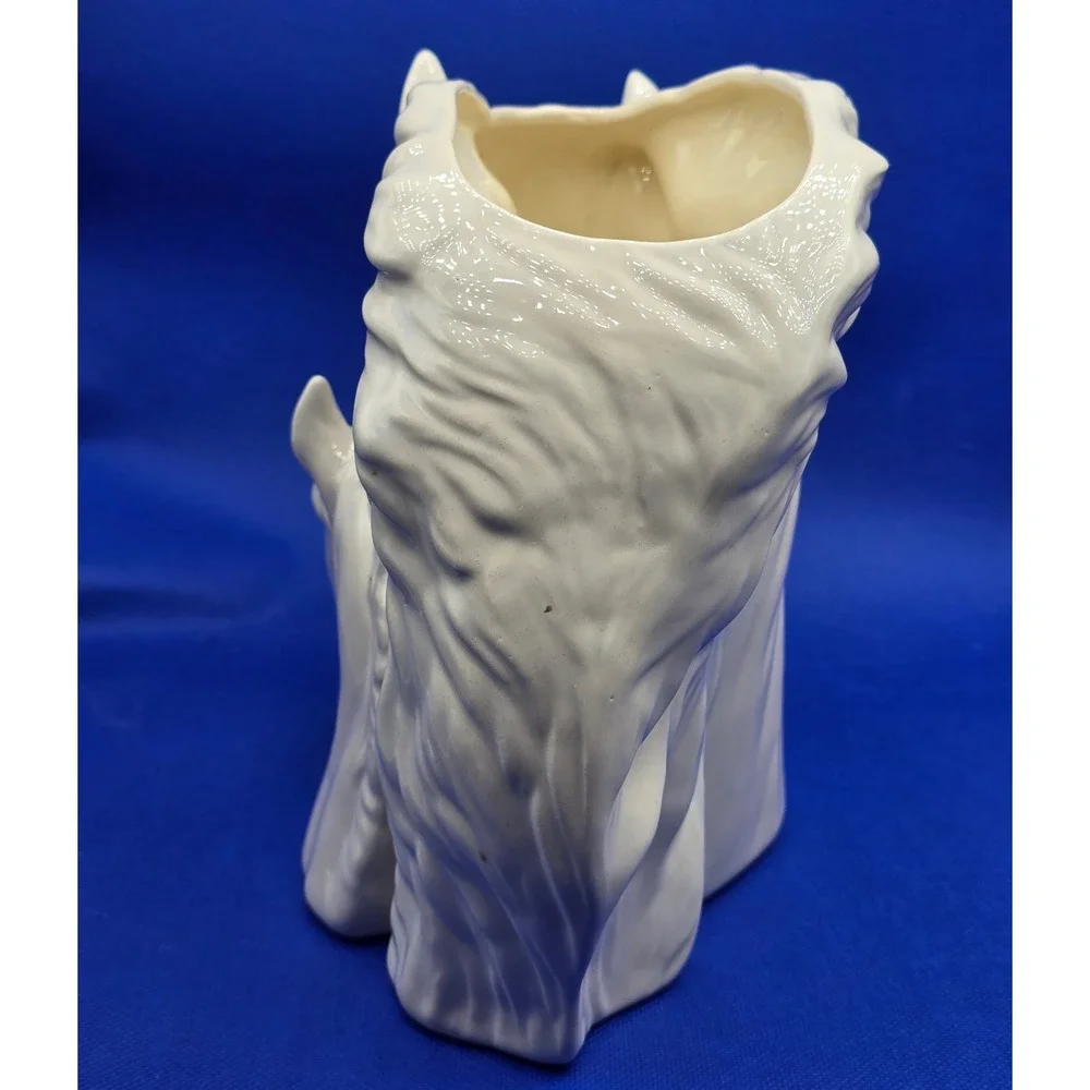 Vintage White Ceramic Horse Mare & Foal Planter Vase Statue Figurine Decor